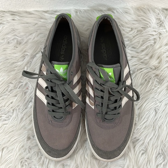 ADIDAS Grey/White Stripe Sneakers Size 13 - Picture 3 of 11